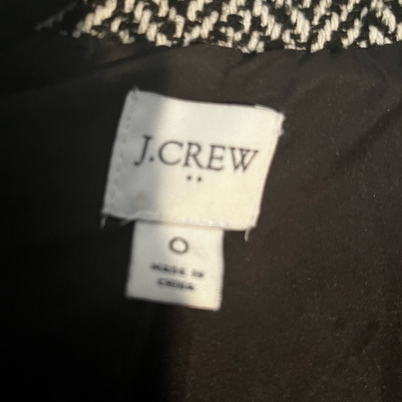 J. Crew City Coat Herringbone Wool Blend Black & White Size 0 XS - Picture 7 of 7